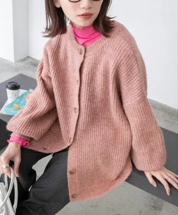 bonlecill(본실) 2way 오버 니트 가디건 핑크