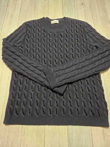 레드 발렌티노 네이비 케이블 짜임 니트 스웨터