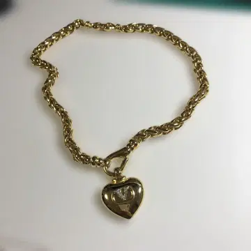 12607 대형 발렌티노 골드 컬러 목걸이 하트 빈티지