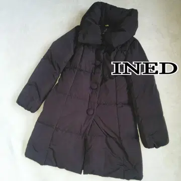 INED 다운 코트 롱 블랙 숄카라 9호