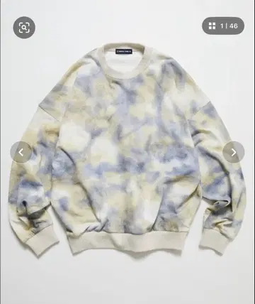 노티카 진스 타이다이 패턴 크루넥 맨투맨