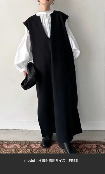 셀렉모카 by son 키넥 롱 베스트 원피스 블랙