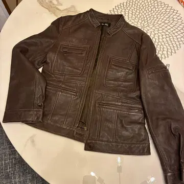 천연 가죽 브라운 가죽 자켓 M 사이즈