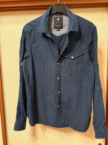 지스타 로우 데님 도트 무늬 셔츠 S 사이즈