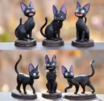 지지 피규어 6세트 마녀 배달부 키키 검은 고양이
