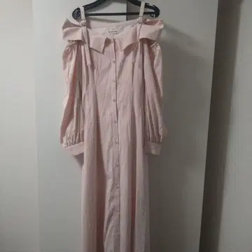 REDYAZEL 핑크 오프숄더 셔츠 원피스 스트라이프 패턴