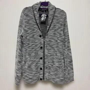 새상품 택 포함 블랙 화이트 버튼 가디건