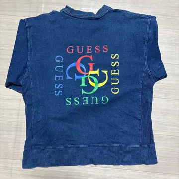 GUESS 컬러풀 로고 다크 블루 트레이닝복