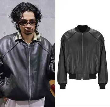 츠네타 다이키 착용 JUNN.J 레더 봄버 자켓 Bomber ma-1