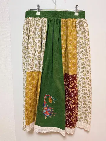 패치워크 플레어 스커트