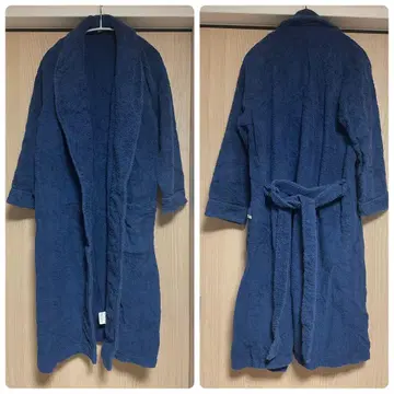 이마바리산 네이비 코튼 100% 롱 가운