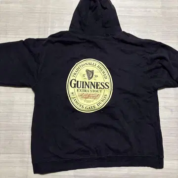 GUINNESS 백 프린트 후드티 블랙