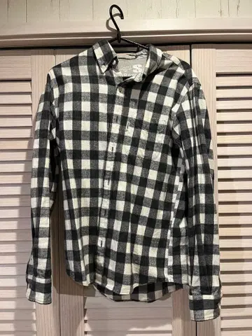 #Re:room 체크 무늬 플란넬 셔츠 긴팔 블랙 화이트