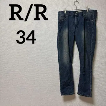 1점 물건 R/R [34] 스트레이트 데님 다크 블루 캐주얼