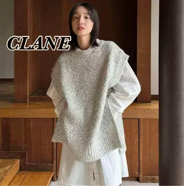 CLANE 사이드 지퍼 트위드 니트 베스트