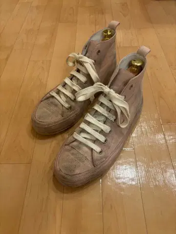 [레어] ANN DEMEULEMEESTER 얼룩 가공 스니커즈 41 핑크