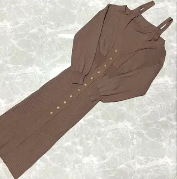 다리치 오픈 숄더 니트 원피스 브라운 F 다리치