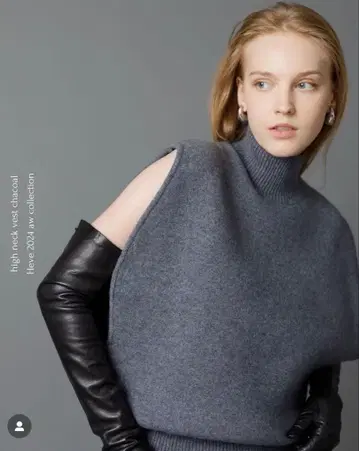 연휴 SALE Heve 하이넥 니트 베스트