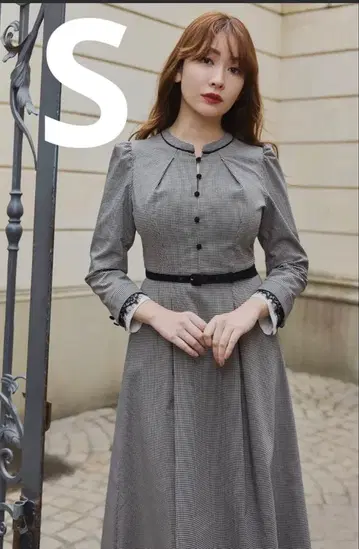 Classic Monochrome Check Midi Dress