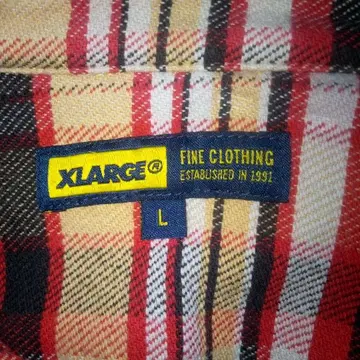 XLARGE 후드 부착 체크 셔츠 L