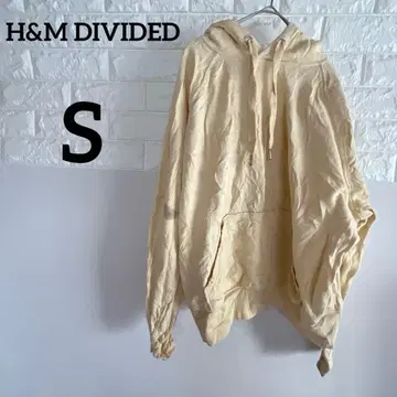[ H&M DIVIDED ] S 후드 부착 후드티 크림색