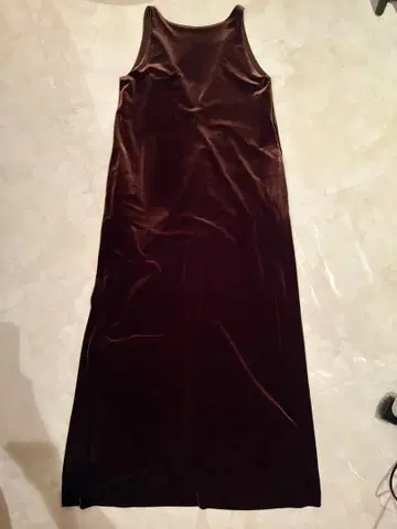 [ louren ] 브라운 슬리브리스 롱 원피스 S