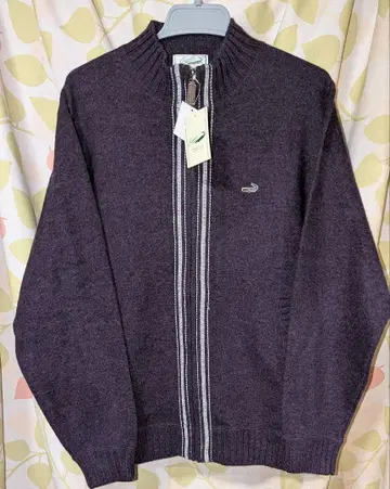 크로커다일 퍼플 울 지퍼 스웨터 니트 택 포함 새상품 M