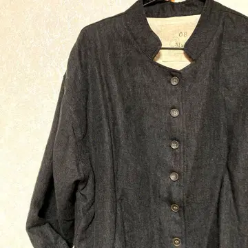 무모쿠테키 08mab 스탠드 카라 자켓 린넨 100%