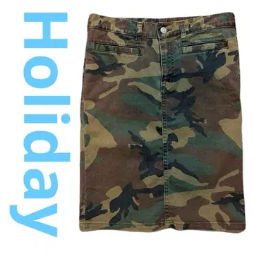 새상품급 Holiday 홀리데이 스커트 타이트 무릎 기장 카모플라주 XS