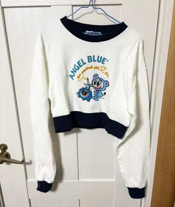 엔젤 블루 긴팔 T셔츠 짧은 기장