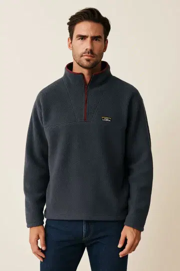 L.L.Bean 네이비 하프 지퍼 플리스 자켓
