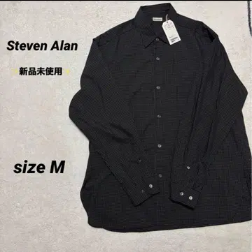 [ 미사용 새상품 ] Steven Alan 체크 셔츠 M 블랙