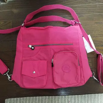 핑크 나일론 숄더 백팩 백