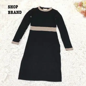 s.2027 [샵 브랜드] 긴팔 니트 무릎 기장 타이트 원피스 블랙