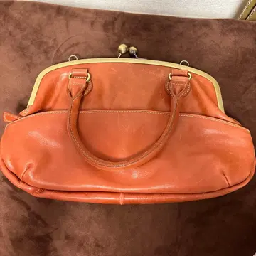 fes 오렌지 가죽 핸드백 금장 장식 포함
