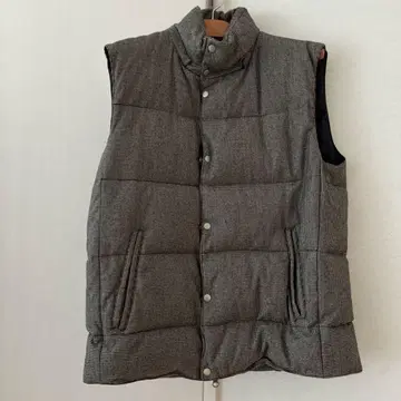 다운 베스트 탈부착 후드 부착 하운드투스 인조 모피 XL 사이즈