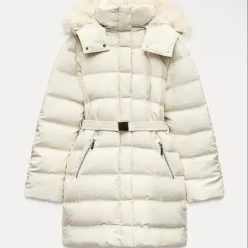 ZARA WIND PROTECTION 세미롱 기장 후드 부착 다운 자켓