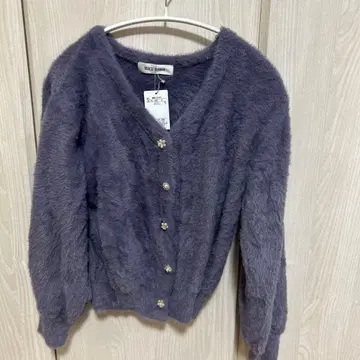 MISCH MASCH 퍼플 퍼 가디건 M