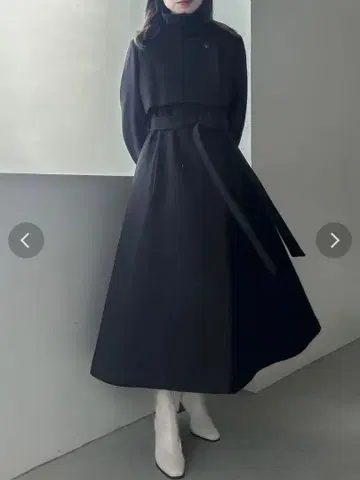 dazzlin 2WAY 컬러 레이디 울 코트 블랙 M