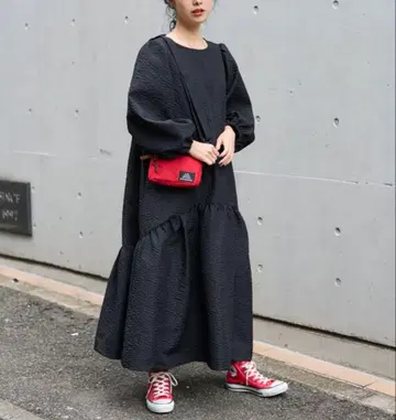 프클 자카드 롱 슬리브 맥시 원피스 [ FREAK'S STORE ]