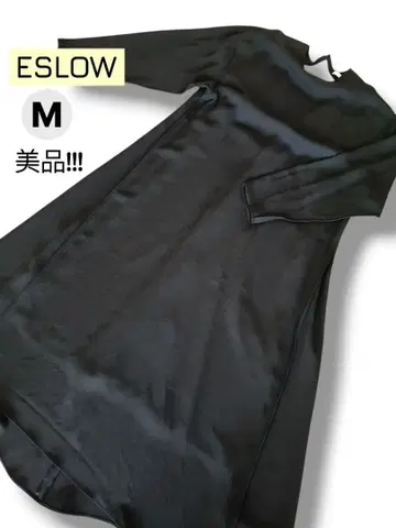 새상품급 ESLOW 에슬로우 원피스 아세테이트 긴팔 무지