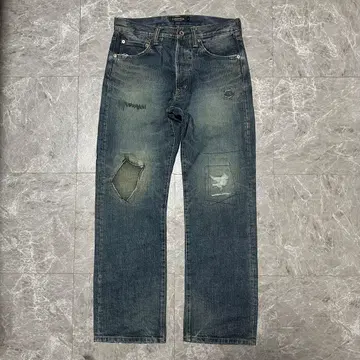 FUNDAMENTAL 데미지 가공 스트레이트 데님 S g8