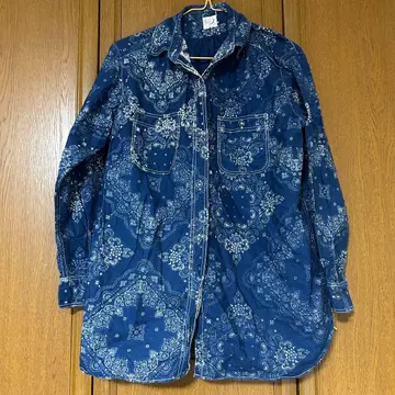 오어슬로우 샴브레이 셔츠 인디고 페이즐리