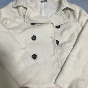 화이트 더블 브레스트 P 코트