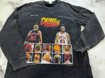 데니스 로드먼 빈티지 가공 긴팔 맨투맨 L 사이즈