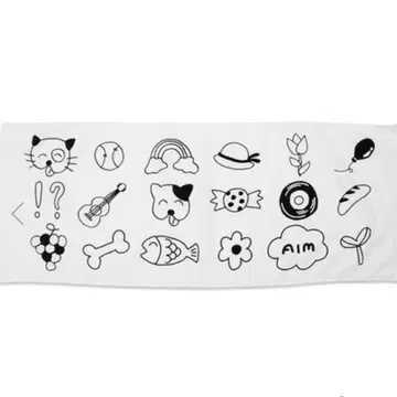 아이묭 둥글게 살자! 타월 화이트