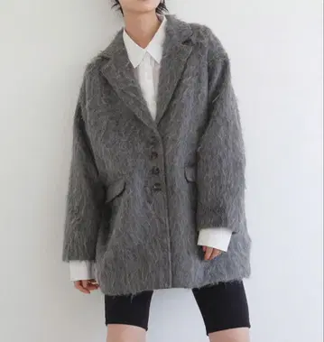 샤기 테일러드 자켓 코트