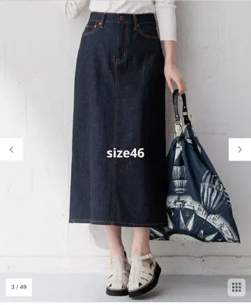 23구 데님 스커트 빅 사이즈 icb 자유구 쿠미쿄쿠 size 46