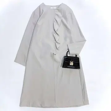 [ 미사용 새상품 ] FENNEL 페넬 플라켓 프릴 원피스 롱 코트 9