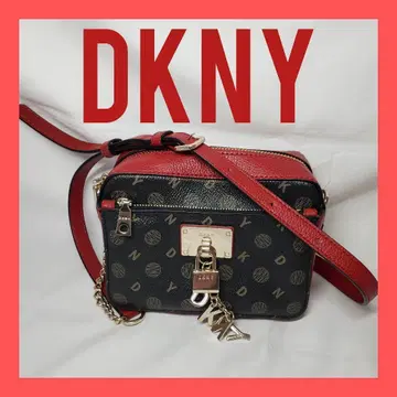 [새상품급] DKNY 로고 프린트 숄더백 블랙/레드